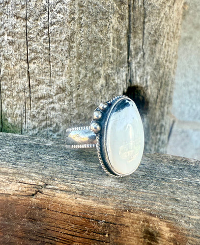 Oval White Buffalo Ring