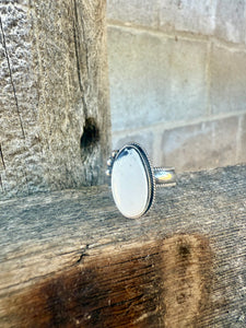 Oval White Buffalo Ring