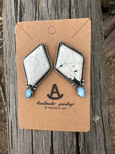 Large White Buffalo Earrings
