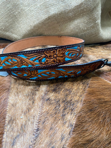 Blue Tooled Strap